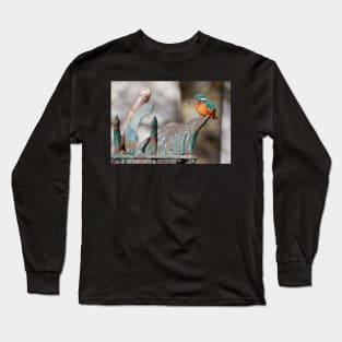 King fisher on railings Long Sleeve T-Shirt